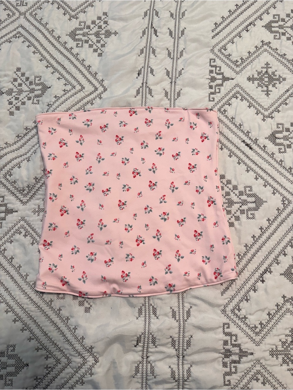 Girls' Pink Floral Tube Top
